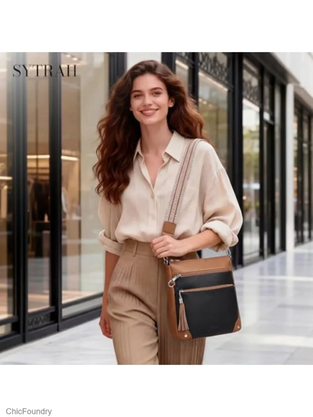 Anti Theft Crossbody Purse RFID Blocking Vegan Leather Shoulder Bag Travel